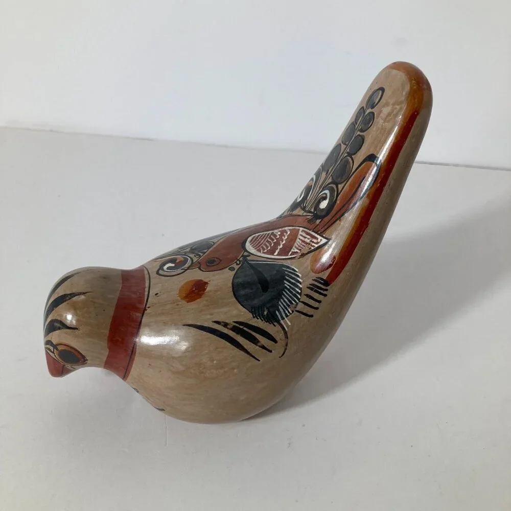 Tonala Ceramic‎ Floral Bird Brown 4 x 6